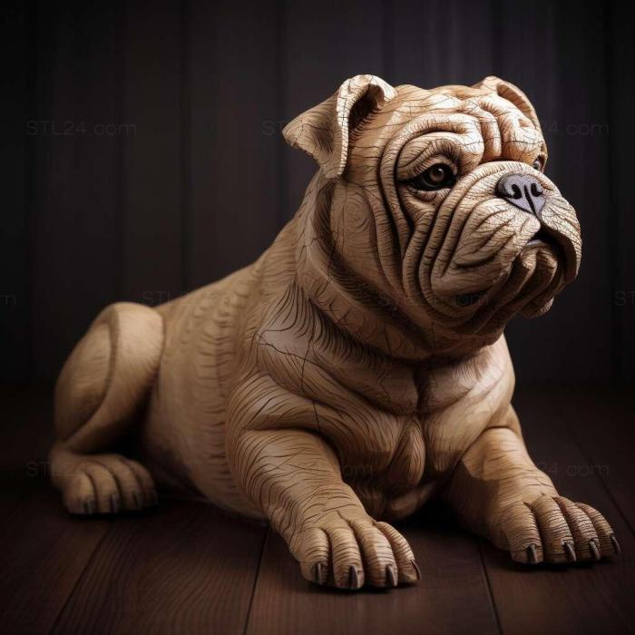 Nature and animals (Toy Bulldog dog 3, NATURE_4063) 3D models for cnc